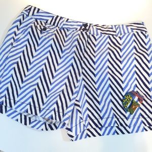 Ann Taylor Loft Blue/Navy/White Chevron Shorts 14